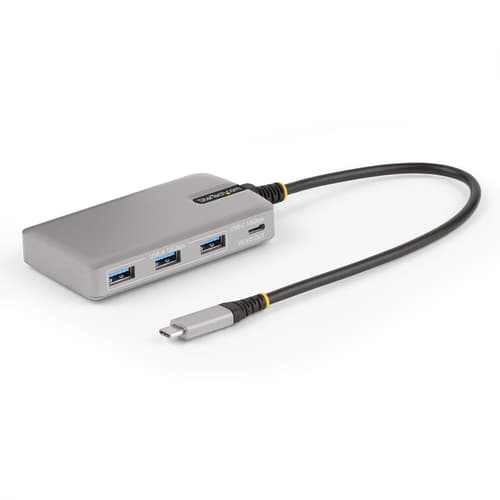 StarTech.com 4-Port USB-C Hub with USB-C DP Alt Mode Video Output 4K 60Hz, 3x USB-A, 1x USB-C, 100W Power Delivery Pass-Through, USB 3.2 Gen 2 (10Gbps), Portable USB Type-C to USB Type-A/C - 1ft (30cm) Host Cable (HB31C3A1CDPPD3) - Hub - 1 x USB-C + 3 x USB 3.2 Gen 2 - desktop