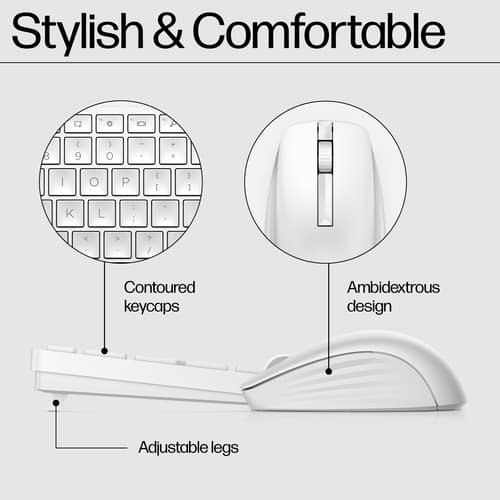 HP 655 WIRELESS KEYBOARD + MOUSE WHT — view 4