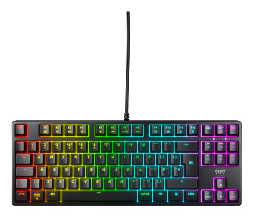 CHERRY XTRFY K4V2 - Keyboard - mechanical, gaming, RGB - 80% - TKL - backlit - USB - QWERTY - UK - key switch: CHERRY MX2A Red - black