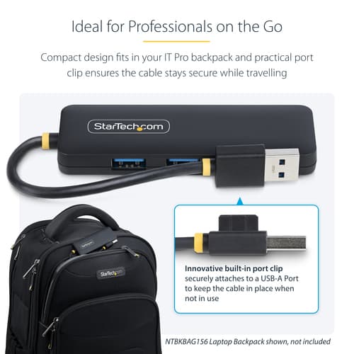 StarTech.com 4-Port USB-A Hub, 5Gbps, Bus Powered, Small Travel Mini Hub - Hub - 4 x USB 3.2 Gen 1 - desktop — view 16