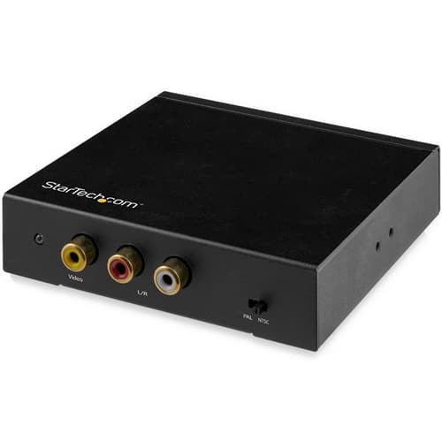 StarTech.com HDMI to RCA Converter Box with Audio - Composite Video Adapter - NTSC/PAL - 1080p (HD2VID2) - Video converter - HDMI - composite video - black