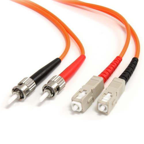 StarTech.com 3m Fiber Optic Cable - Multimode Duplex 62.5/125 - LSZH - ST/SC - OM1 - ST to SC Fiber Patch Cable (FIBSTSC3) - Network cable - SC multi-mode (M) to ST multi-mode (M) - 3 m - fibre optic - duplex - 62.5 / 125 micron - for P/N: US100A20FXSC, US100A20SFP, US1GA30SFP, US1GA30SXSC, US1GC30SFP