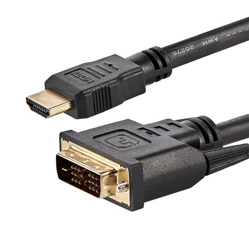 StarTech.com 6ft (1.8m) HDMI to DVI Cable, DVI-D to HDMI Display Cable (1920x1200p), Black, 19 Pin HDMI Male to DVI-D Male Cable Adapter, Digital Monitor Cable, M/M, Single Link - DVI to HDMI Cord (HDMIDVIMM6) - Adapter cable - HDMI male to DVI-D male - 1.83 m - black - for P/N: DK31C3HDPD, DK31C3HDPDUE, MDP2HDEC, ST121HD20FXA, VID2HDCON2, VS424HD4K60
