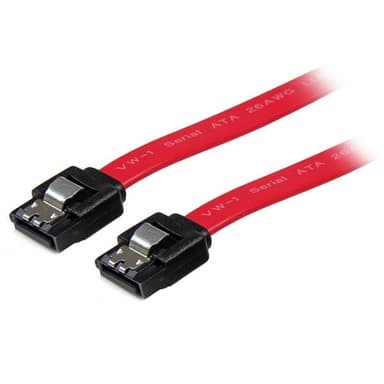 StarTech.com 18in Latching SATA Cable - SATA cable - Serial ATA 150/300/600 - SATA (R) to SATA (R) - 1.5 ft - latched - red - LSATA18 - SATA cable - Serial ATA 150/300/600 - SATA (R) to SATA (R) - 46 cm - latched - red - for P/N: 10P6G-PCIE-SATA-CARD, 2P6G-PCIE-SATA-CARD, 4P6G-PCIE-SATA-CARD, 6P6G-PCIE-SATA-CARD