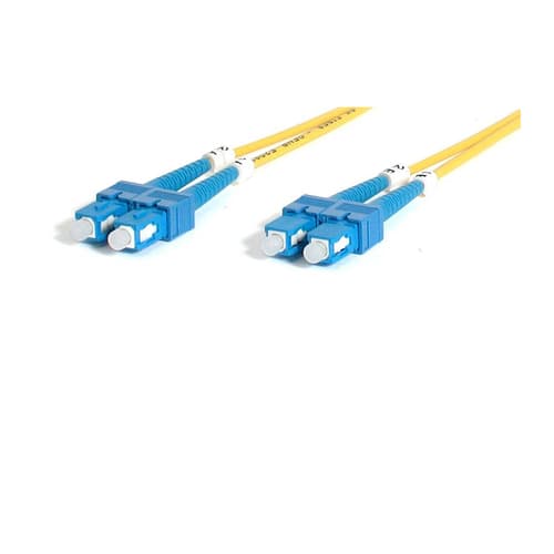StarTech.com 2m Fiber Optic Cable - Single-Mode Duplex 9/125 - LSZH - SC/SC - OS1 - SC to SC Fiber Patch Cable (SMFIBSCSC2) - Patch cable - SC single-mode (M) to SC single-mode (M) - 2 m - fibre optic - duplex - 9 / 125 micron - yellow