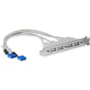 StarTech.com 4 Port USB A Female Slot Plate Adapter - USB panel - 4 pin USB Type A (F) (USBPLATE4) - USB panel - USB (F) to 9 pin IDC (F) thumbnail 1
