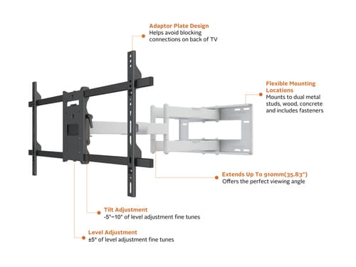 *Non Cancellable/Non Returnable (NCNR)* LONG REACH ARM HD 910MM DUAL WHITE — view 8