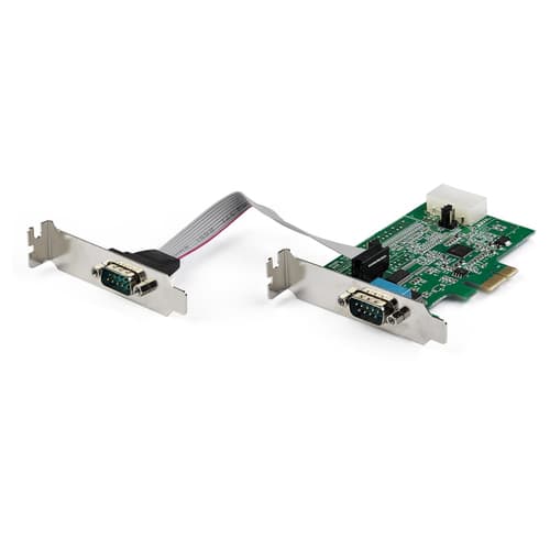 StarTech.com 2-port PCI Express RS232 Serial Adapter Card, PCIe RS232 Serial Host Controller Card, PCIe to Serial DB9 COM Ports, 16950 UART, Low Profile Expansion Card, Windows/macOS/Linux - Full/Low-Profile (PEX2S953LP) - Serial adapter - PCIe low profile - RS-232 x 2