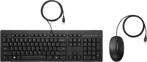 HP 225 - Keyboard and mouse set - USB - UK - black - for HP 295 G8, Chromebook 11MK G9, Chromebook x360, EliteDesk 80X G8