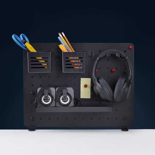 StarTech.com Clamp-On Pegboard with Accessories, 16.5 x 12.5in (42 x 32cm), Steel Pegboard, Desktop Storage Organizer, Desk Mount Peg Board, Black - Mounting component (pegboard panel) - clamp-on - steel - black - desk-mountable — view 14