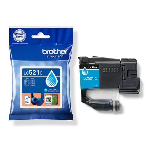 Brother LC521C - Cyan - original - pillow pack - ink cartridge - for Brother DCP-J1260W, DCP-J1310DW — view 6
