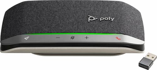 Poly Sync 20+ - Smart speakerphone - Bluetooth - wired, wireless - USB-A - silver, black - Certified for Microsoft Teams, Zoom Certified — view 1
