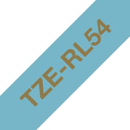 Brother TZe-RL54 - Satin - gold on light blue - Roll (2.4 cm x 4 m) 1 cassette(s) ribbon tape - for Brother PT-D600, P-Touch PT-3600, D600, D800, E550, P750, P900, P950, P-Touch EDGE PT-P750