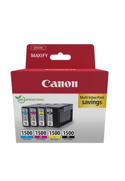 Canon PGI-1500 BK/C/M/Y Multipack - 4-pack - black, yellow, cyan, magenta - original - ink tank - for MAXIFY MB2050, MB2150, MB2155, MB2350, MB2750, MB2755