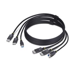 StarTech.com 6ft (1.8m) Dual-DisplayPort and USB 5Gbps KVM Cable - Keyboard / video / mouse (KVM) cable - DisplayPort, USB Type A (M) to DisplayPort, USB Type B (M) - 1.83 m - 4K60Hz support, HDR10 support - black