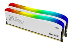 Kingston FURY Beast - RGB Special Edition - DDR4 - kit - 32 GB: 2 x 16 GB - DIMM 288-pin - 1800 MHz / PC4-28800 - CL18 - 1.35 V - unbuffered - non-ECC - white