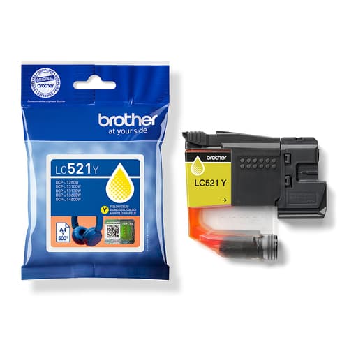 Brother LC521Y - Yellow - original - pillow pack - ink cartridge - for Brother DCP-J1260W, DCP-J1310DW — view 6