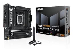 ASUS TUF GAMING B850M-PLUS WIFI - Motherboard - micro ATX - Socket AM5 - AMD B850 Chipset - USB-C 3.2 Gen 2x2, USB-C 3.2 Gen2, USB 3.2 Gen 2, USB 3.2 Gen 1 - 2.5 Gigabit LAN, Wi-Fi 6E, Bluetooth - onboard graphics (CPU required) - HD Audio (8-channel)