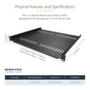 StarTech.com 2-Pack 1U Server Rack Shelf, Vented, 44lb Capacity, 16" Deep (CABSHELF116V2PK) - Rack shelf - black - 1U - 19" (pack of 2) thumbnail 3