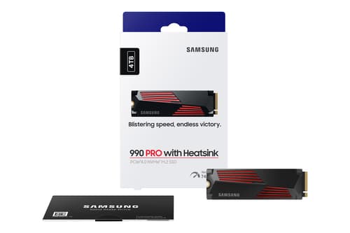 Samsung 990 PRO MZ-V9P4T0GW - SSD - encrypted - 4 TB - internal - M.2 2280 - PCIe 4.0 x4 (NVMe) - 256-bit AES - TCG Opal Encryption 2.0 - integrated heatsink — view 16