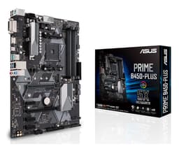 ASUS PRIME B450-PLUS - Motherboard - ATX - Socket AM4 - AMD B450 Chipset - USB 3.1 Gen 1, USB 3.1 Gen 2, USB-C Gen1 - Gigabit LAN - onboard graphics (CPU required) - HD Audio (8-channel)