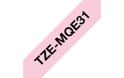 Brother TZe-MQE31 - Black on pastel pink - Roll (1.2 cm x 8 m) 1 cassette(s) laminated tape - for Brother PT-P950, P-Touch PT-D610, E310, P-Touch Cube PT-P300, P-Touch Cube Pro PT-P910