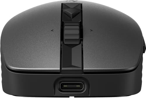 HP 715 - Mouse - multi-device, rechargeable - 7 buttons - wireless, wired - Bluetooth 3.0, 2.4 GHz - USB wireless receiver - black — view 1