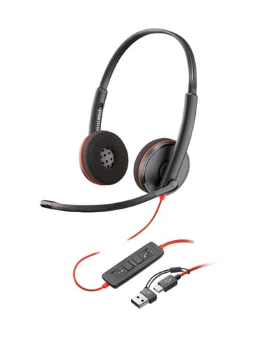Poly Blackwire 3225 - Blackwire 3200 Series - headset - on-ear - wired - 3.5 mm jack, USB-C - black - Certified for Skype for Business, Cisco Jabber Certified, Avaya Certified, UC certified — view 8