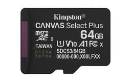 Kingston Canvas Select Plus - Flash memory card - 64 GB - A1 / Video Class V10 / UHS-I U1 / Class10 - microSDXC UHS-I