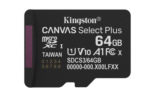 Kingston Canvas Select Plus - Flash memory card (microSDXC to SD adapter included) - 64 GB - A1 / Video Class V10 / UHS-I U1 / Class10 - microSDXC UHS-I — view 4