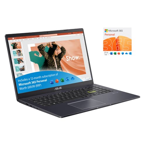 ASUS Vivobook Go 15 E510KA-EJ618WS - 180-degree hinge design - Intel Pentium Silver - N6000 / up to 3.3 GHz - Win 11 Home in S mode - UHD Graphics - 4 GB RAM - 128 GB eMMC - 15.6" 1920 x 1080 (Full HD) - Wi-Fi 5 - star black — view 4