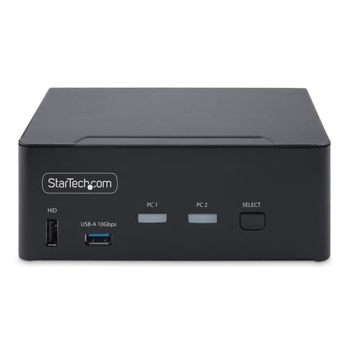 StarTech.com 2-Port Dual-Monitor DisplayPort KVM Switch, 8K 60Hz / 4K 144Hz, DP 1.4, 2x USB 10Gbps Ports, 4x USB HID Ports, Hotkey Switching, TAA Compliant - KVM / audio / USB switch - 2 x KVM / audio / USB - 1 local user - desktop - TAA Compliant — view 4