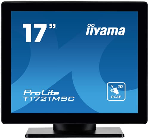 iiyama ProLite T1721MSC-B2 - LED monitor - 17" - touchscreen - 1280 x 1024 SXGA @ 75 Hz - TN - 250 cd/m� - 1000:1 - 5 ms - HDMI, VGA - speakers - black bezel with matte finish — view 1