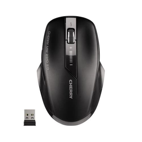 CHERRY MW 2310 2.0 - Mouse - right and left-handed - optical - 6 buttons - wireless - RF, 2.4 GHz - USB wireless receiver - black