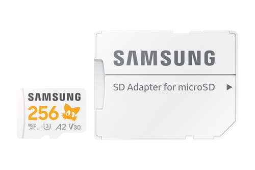 Samsung PRO Plus MB-MD256SA - Sonic the Hedgehog flash memory card (microSDXC to SD adapter included) - 256 GB - A2 / Video Class V30 / UHS-I U3 - microSDXC UHS-I - white — view 7