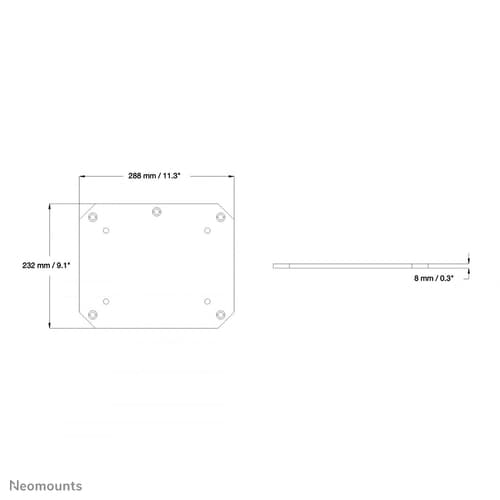 Neomounts PLASMA-M2SFPLATE - Mounting component (floor plate) - silver - for Neomounts PLASMA-W2500, NewStar Motorized, PLASMA-M2250, PLASMA-M2500, PLASMA-W2250 — view 3