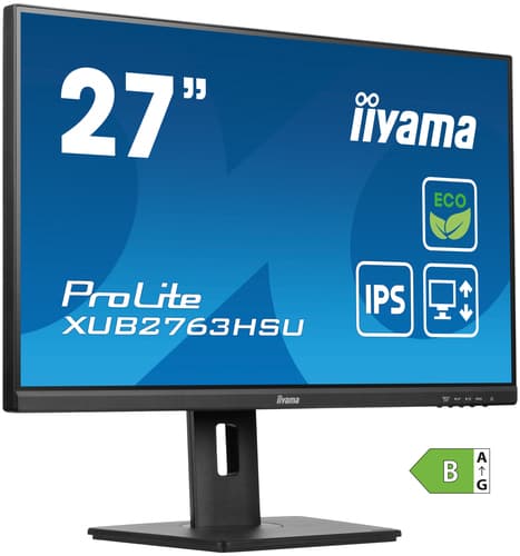 iiyama ProLite XUB2763HSU-B1 - LED monitor - 27" - 1920 x 1080 Full HD (1080p) @ 100 Hz - IPS - 250 cd/m� - 1300:1 - 3 ms - HDMI, DisplayPort - speakers - black, matte