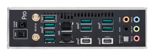 ASUS Pro WS WRX80E-SAGE SE WIFI II - Motherboard - extended ATX / SSI EEB - Socket sWRX8 - AMD WRX80 Chipset - USB-C 3.2 Gen 2x2, USB-C 3.2 Gen2, USB 3.2 Gen 2, USB 3.2 Gen 1 - 2 x 10 Gigabit LAN, Wi-Fi 6E, Bluetooth - HD Audio (8-channel) — view 6
