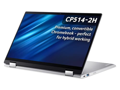 Acer Chromebook Spin 514 CP514-2H - Flip design - Intel Core i3 - 1110G4 / up to 3.9 GHz - Chrome OS - UHD Graphics - 8 GB RAM - 128 GB SSD - 14" IPS touchscreen 1920 x 1080 (Full HD) - Wi-Fi 6 - pure silver - kbd: UK — view 3