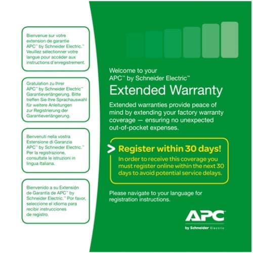 APC Extended Warranty - Extended service agreement - parts (for 3 kVA UPS) - 1 year - shipment - response time: NBD - for P/N: SRV3KA, SRV3KA-TW, SRV3KIL, SRV3KI-TW, SRV3KRI, SRV3KRILRK, SRV3KRIRK, SRV72RLBP-9A
