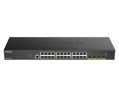 D-Link DGS 1250-28X - Switch - L3 Lite - smart - 24 x 10/100/1000 + 4 x 10 Gigabit SFP+ - rack-mountable — view 1