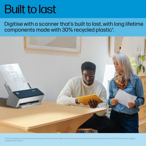 HP ScanJet Enterprise Flow 9000 s1 - Document scanner - CMOS / CIS - Duplex - A3/Ledger - 600 dpi x 600 dpi - up to 80 ppm (mono) / up to 80 ppm (colour) - ADF (100 sheets) - up to 30000 scans per day - USB 3.0 — view 9