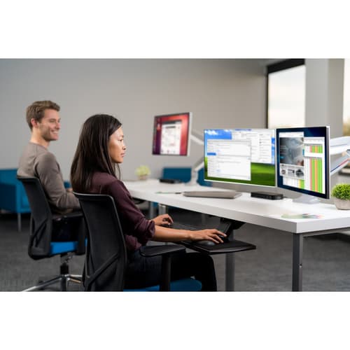 Kensington SmartFit One-Touch Dual Monitor Arm - Mounting kit - adjustable arm - for 2 monitors - metal - silver grey - screen size: 13"-32" - C-clamp, grommet, desk-mountable — view 17