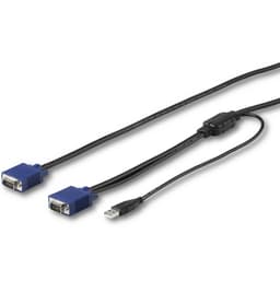 StarTech.com 15 ft. (4.6 m) USB KVM Cable for StarTech.com Rackmount Consoles - VGA and USB KVM Console Cable (RKCONSUV15) - Video / USB cable - mini-VGA (M) to USB, HD-15 (VGA) (M) - 4.6 m - for P/N: RKCONS1701, RKCONS1708K, RKCONS1716K, RKCONS17HD, RKCONS1908K, RKCONS1916K