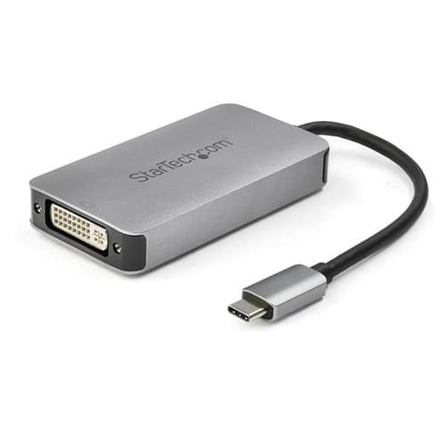 StarTech.com USB 3.1 Type-C to Dual Link DVI-I Adapter - Digital Only - 2560 x 1600 - Active USB-C to DVI Video Adapter Converter (CDP2DVIDP) - Adapter - dual link - 24 pin USB-C (M) to DVI-I (F) - USB 3.1 - 15.2 cm - active - space grey - for P/N: TB4CDOCK