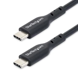 StarTech.com 1m (3ft) USB C Charging Cable, USB-C Cable, USB 2.0 Type-C Laptop Charger Cord, 60W 3A Power Delivery, TPE Jacket, USB-C Data Transfer Cable, M/M - USB cable - 24 pin USB-C (M) to 24 pin USB-C (M) - USB 2.0 - 5 / 9 / 12 / 15 / 20 V - 3 A - 1 m - USB Power Delivery (60W) - black