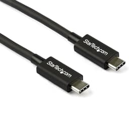 StarTech.com 2.6ft (80cm) Thunderbolt 3 Cable, 40Gbps, 100W PD, 4K/5K Video, Thunderbolt-Certified, Compatible w/ TB4/USB 3.2/DisplayPort - Thunderbolt cable - 24 pin USB-C (M) to 24 pin USB-C (M) - Thunderbolt 3 / USB / DisplayPort - 80 cm - 4K support, 5K support - black - for P/N: PEXUSB321C