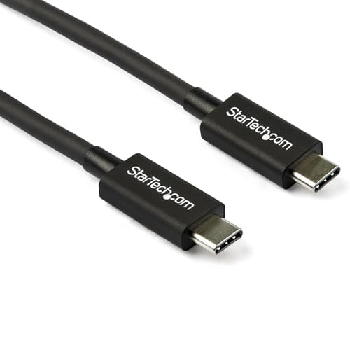 StarTech.com 2.6ft (80cm) Thunderbolt 3 Cable, 40Gbps, 100W PD, 4K/5K Video, Thunderbolt-Certified, Compatible w/ TB4/USB 3.2/DisplayPort - Thunderbolt cable - 24 pin USB-C (M) to 24 pin USB-C (M) - Thunderbolt 3 / USB / DisplayPort - 80 cm - 4K support, 5K support - black - for P/N: PEXUSB321C