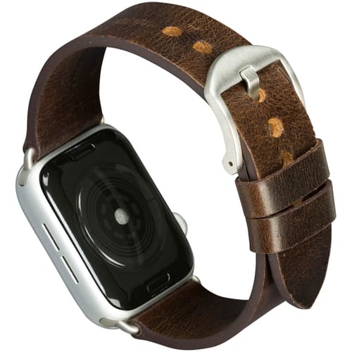 Bornholm-Watch Strap 44mm-DarkBrown/Slvr — view 3