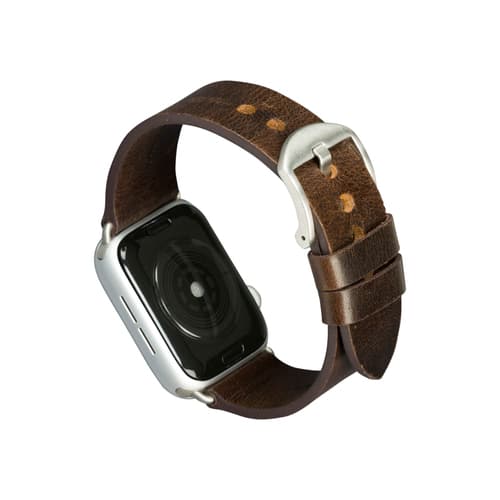 Bornholm-Watch Strap 44mm-DarkBrown/Slvr — view 7